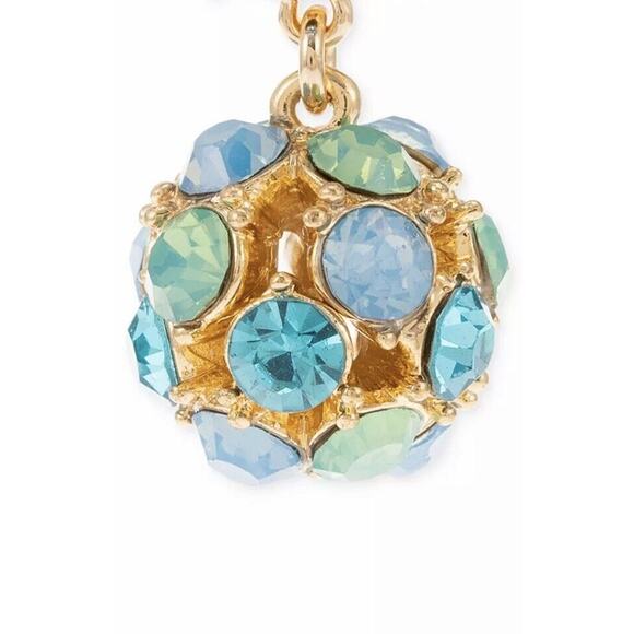 Gold Tone Earrings Crystal Fireball Drop Style Stunning Fashion Chic Elegant NWT - Picture 6 of 6